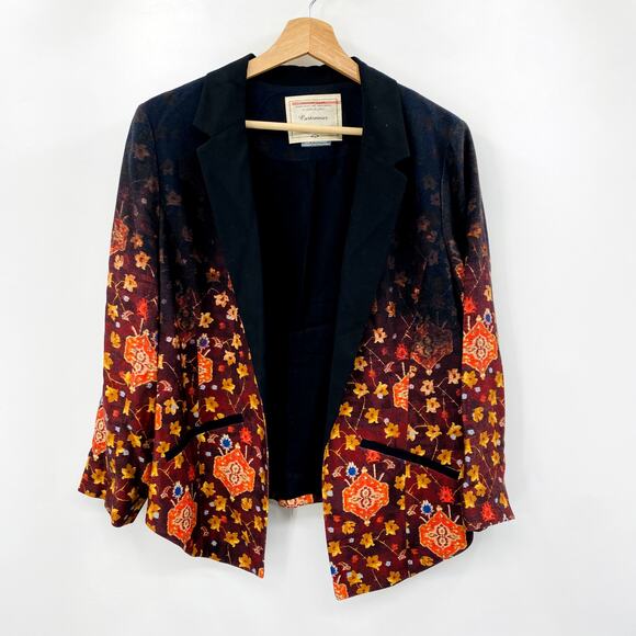 Anthropologie Cartonnier 10 Black Floral Blazer - Picture 3 of 8